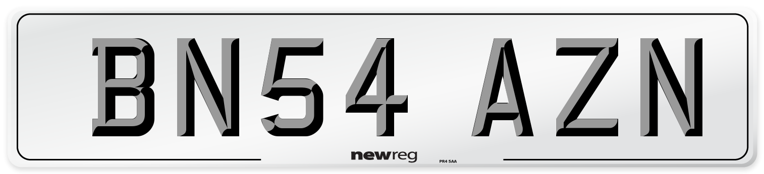 BN54 AZN Number Plate from New Reg